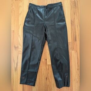 Banana Republic Black Pleather Dress Pants High-Rise Tapered Design